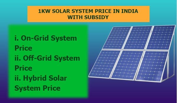 1kw solar Panel price in India 2024